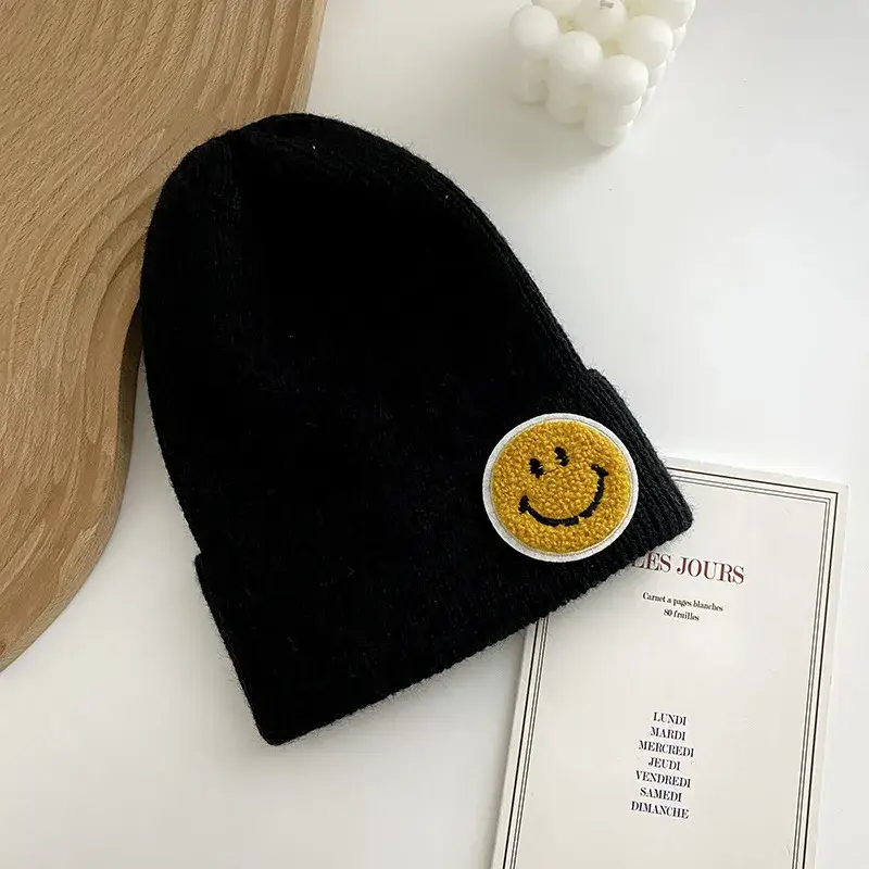 Sweet Cherry Sky - Wholesale Beanie - Women's - Smiley Face Beanie Cap Hat Assorted Colors7