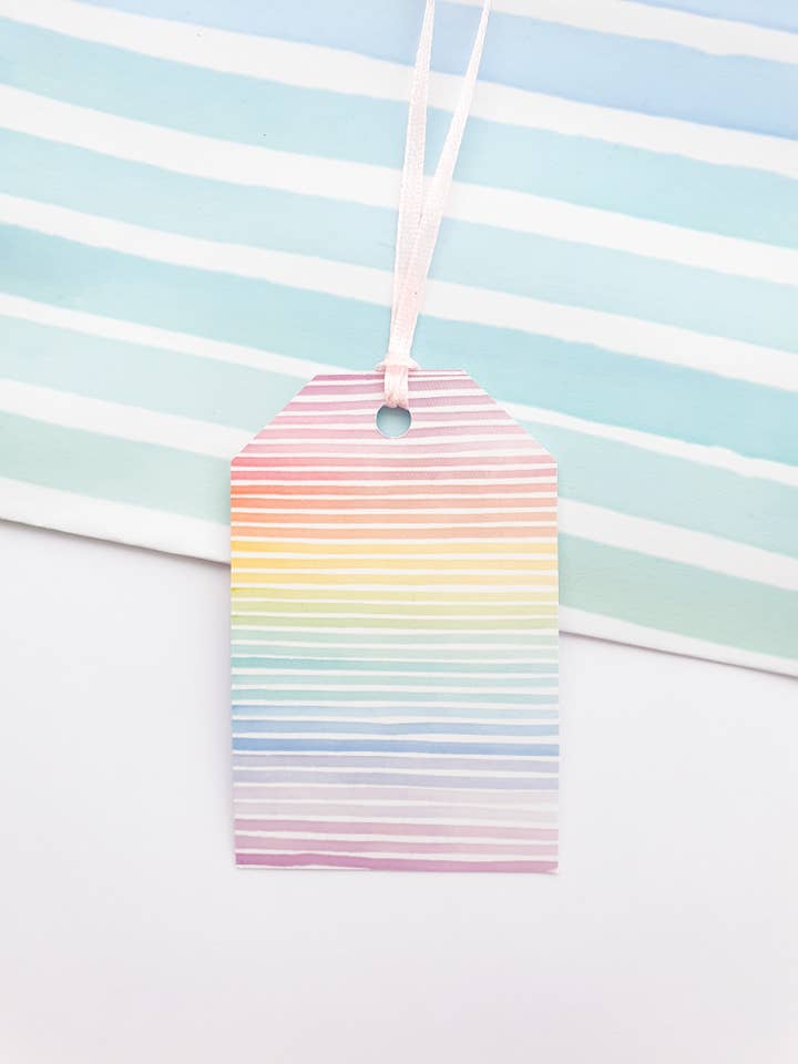 Luxus-Geschenkanhänger mit Regenbogenstreifen für den Großhandel von Emma Godfrey Art