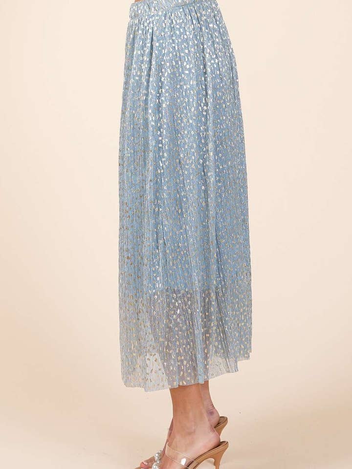 mittoshop - Wholesale Skirt - Women's - METALLIC GLITTER SPECKLE PRINT ELASTIC MIDI SKIRT13