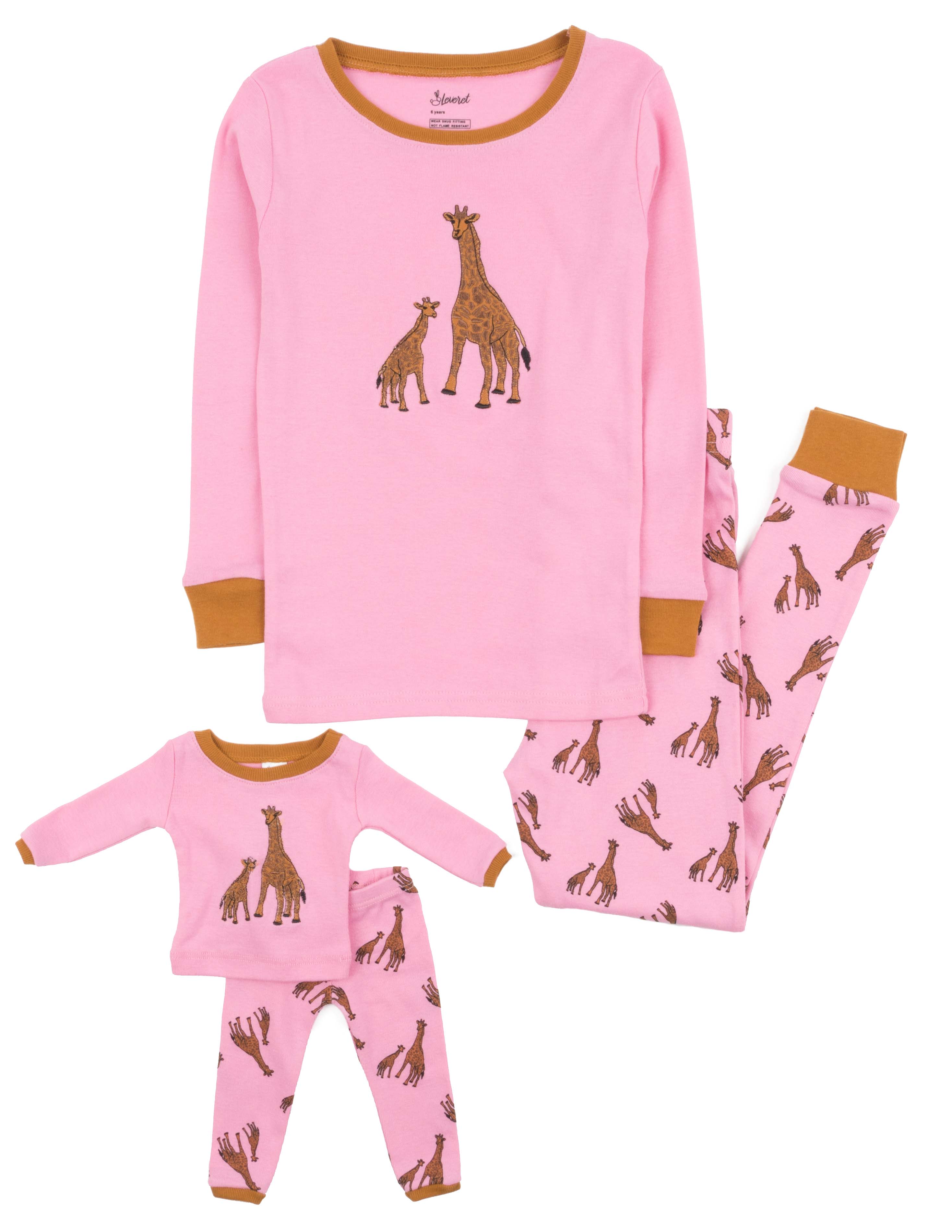 Leveret Pajamas - Wholesale Sleepwear Set - Kids - Kids Girl & Doll Cotton Pajamas23