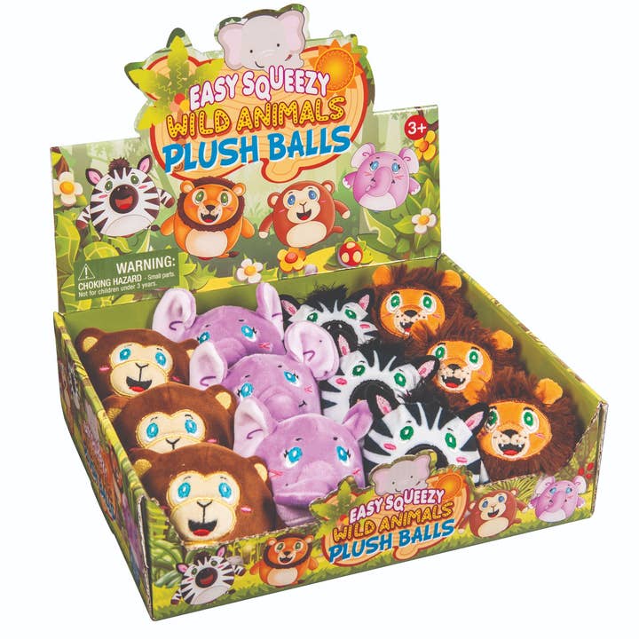 Master Toys & Novelties Inc. - Wholesale Squishy Toy - Kids & Baby - Master Toys Easy Squeezy Wild Animals Plush Balls