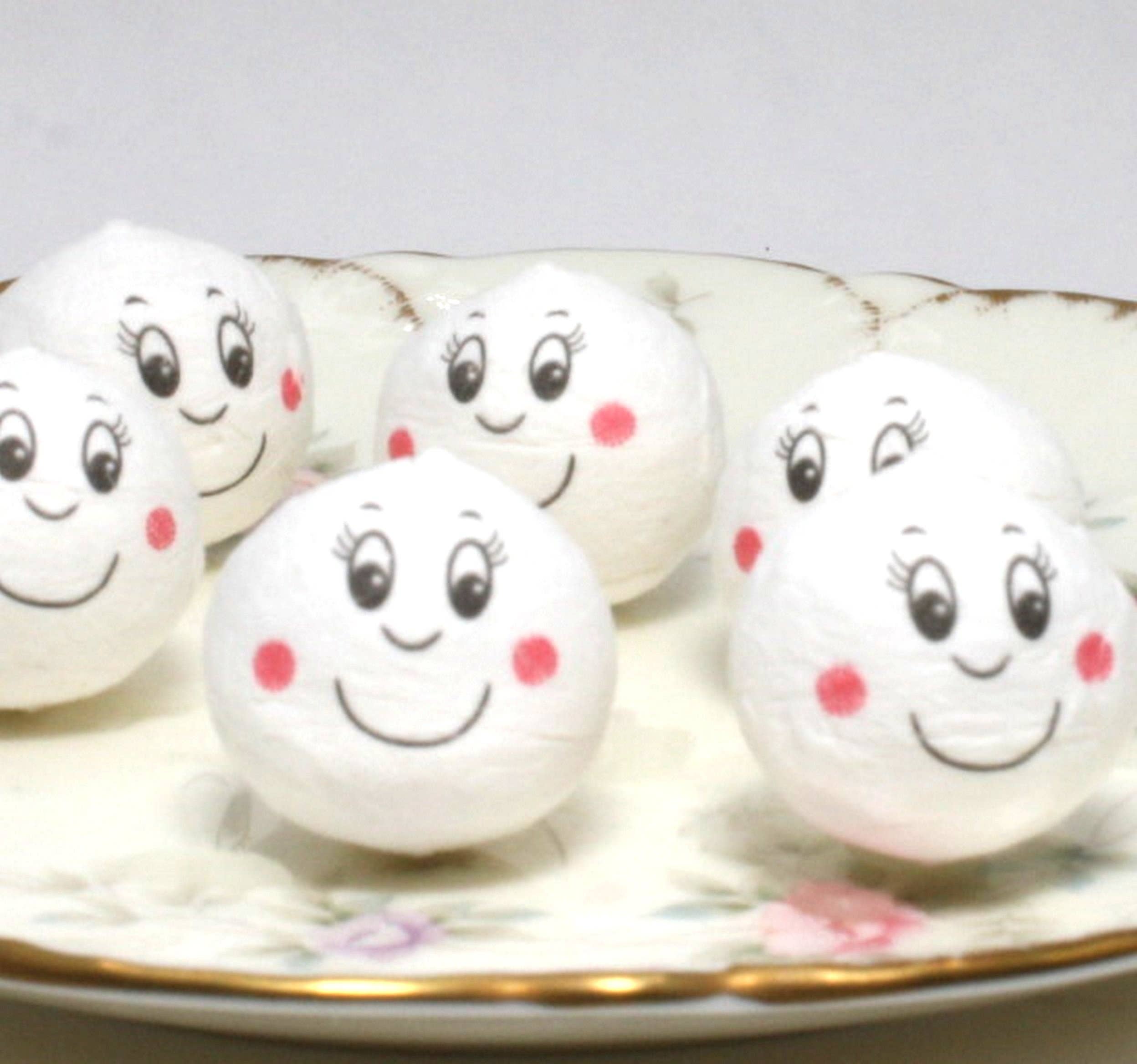 Smiley Rosy Cheeks - 1" Cotton Dollhead - Set of 8 for wholesale on Faire4