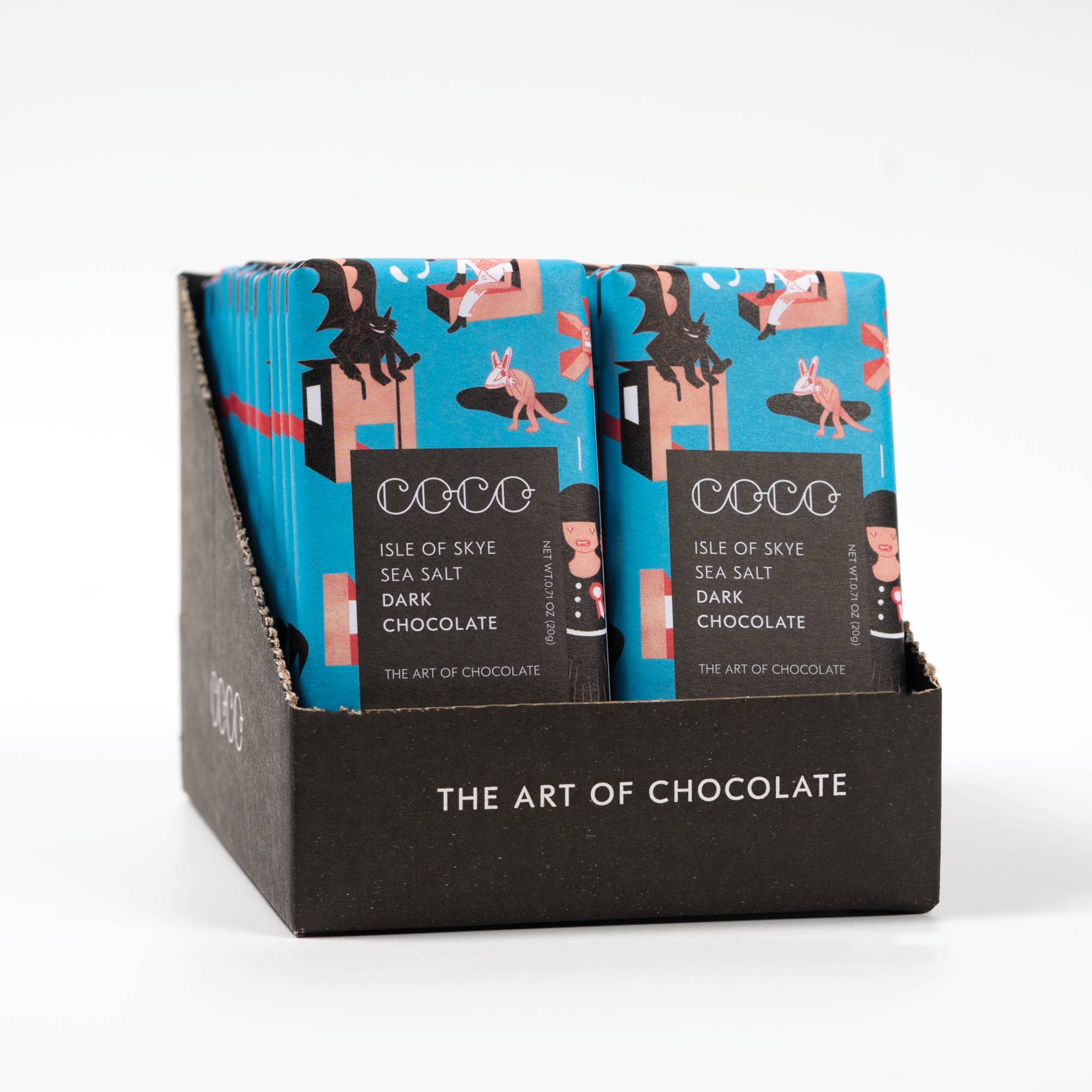 COCO Chocolatier [No duties when shipping to US!] – wholesale Chokladkaka – Isle of Skye havssalt mörk minichoklad (förpackning med 24 st)1