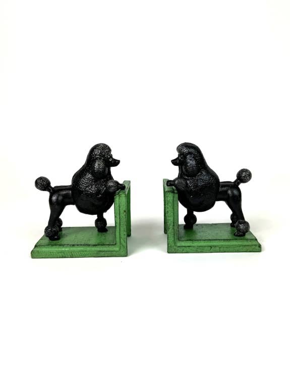 McGowan & Rutherford Ltd - Wholesale Bookend - Cast Iron Antiqued Pair of Black Poodle Bookends0