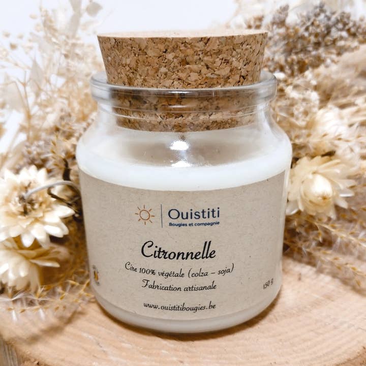 Citronella Scented Candle - Vegetable Wax - 150 g for wholesale by Ouistiti - Bougies et compagnie