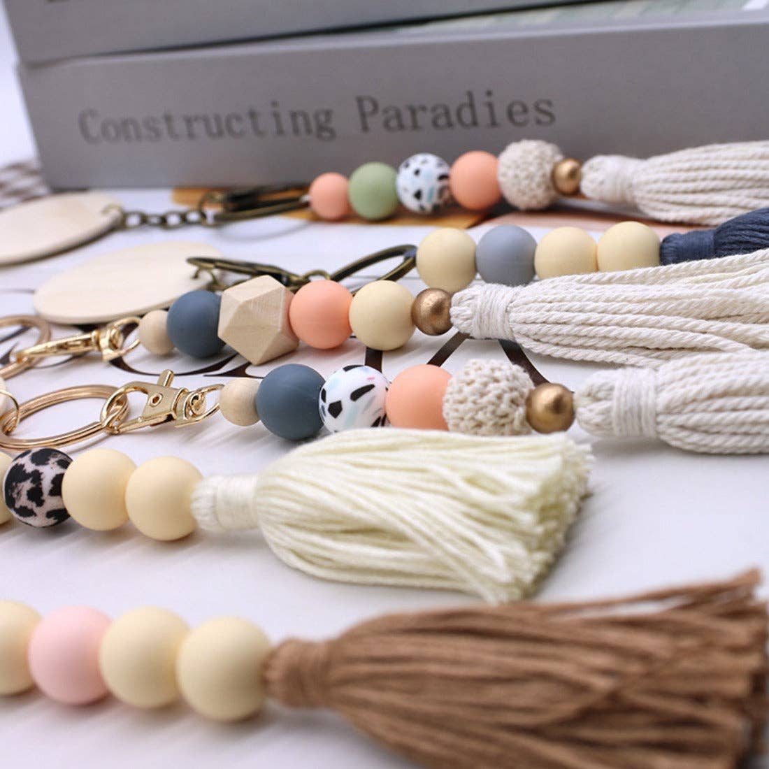 Funkyrel® Atzbranding Limited - Wholesale Keychain - Women's - Koco - Round Wood Bead Tassel Keychain8