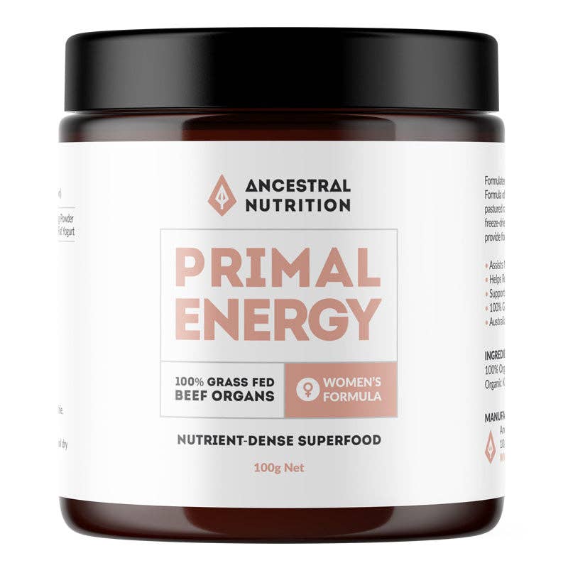 Ancestral Nutrition Pty Ltd - Wholesale Oral Supplement/Vitamin - Primal Energy Women - Grass Fed Beef Organ Powder (Box of 6)1