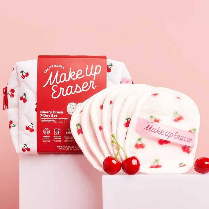 MakeUp Eraser – wholesale Sminkborttagning – Cherry Crush 7-dagarsset & Sminkväska Presentset