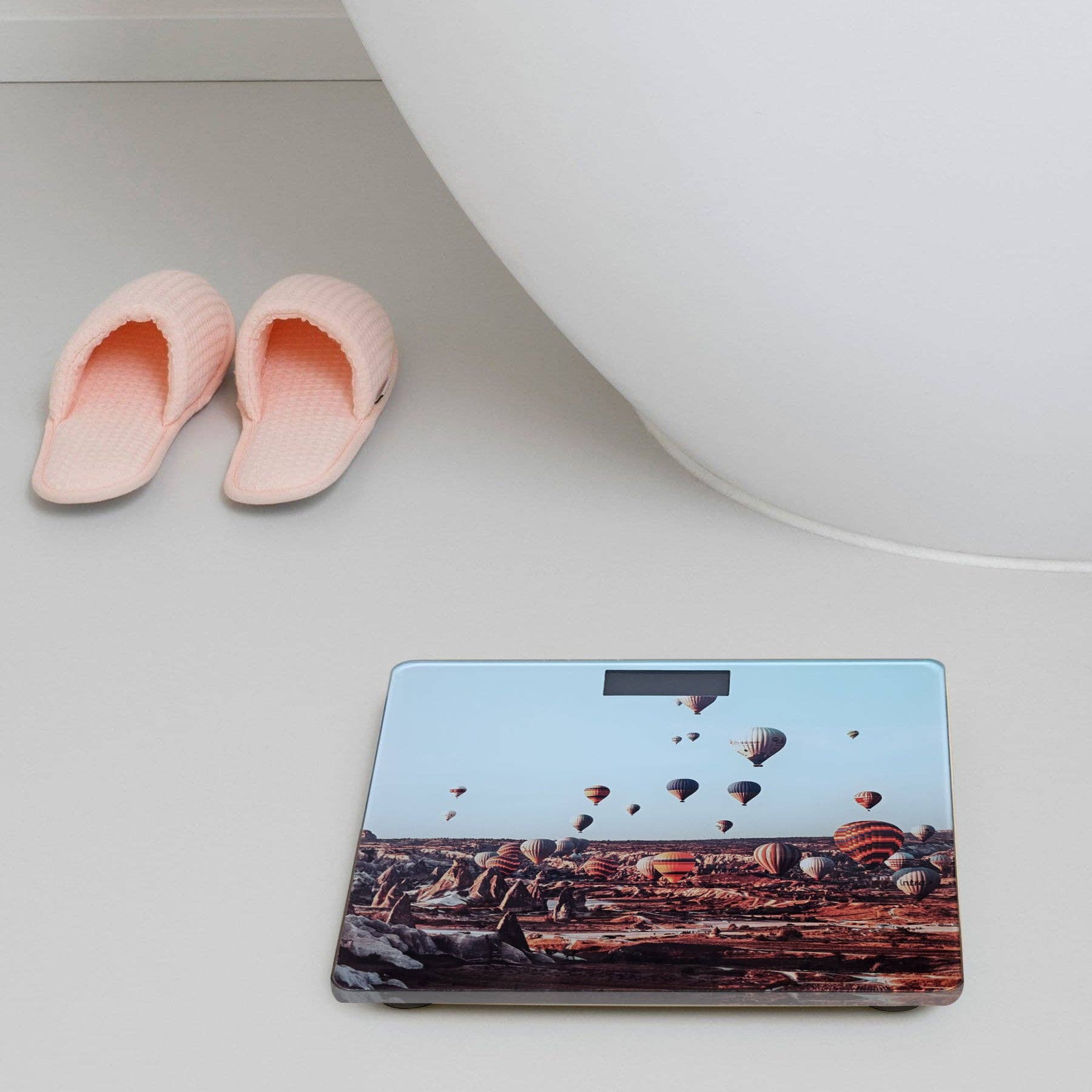 Ledsone – wholesale Scale – Printed Design Electronic Square Weighing Glass Top Weight Machine ~53841