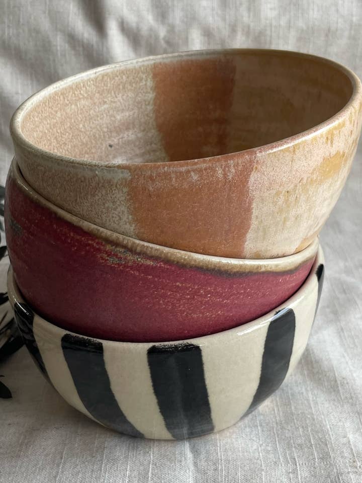 Stripe Ramen Bowl for wholesale by Charlotte Manser Ceramics