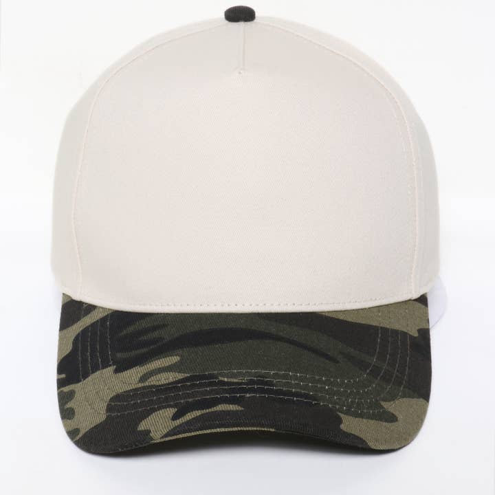 Camo Print Brim 5 Panel Caps for wholesale on Faire1
