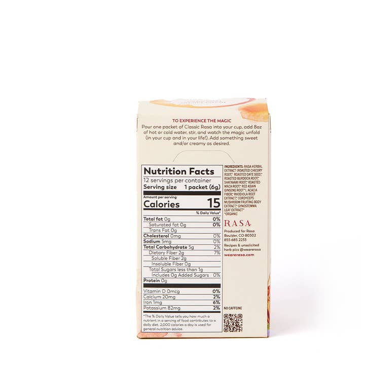 Rasa - #1 in Functional Adaptogens - Wholesale Health/Detox Tea - Rasa Classic | Boosted Instant Coffee Alt. | Single Serving