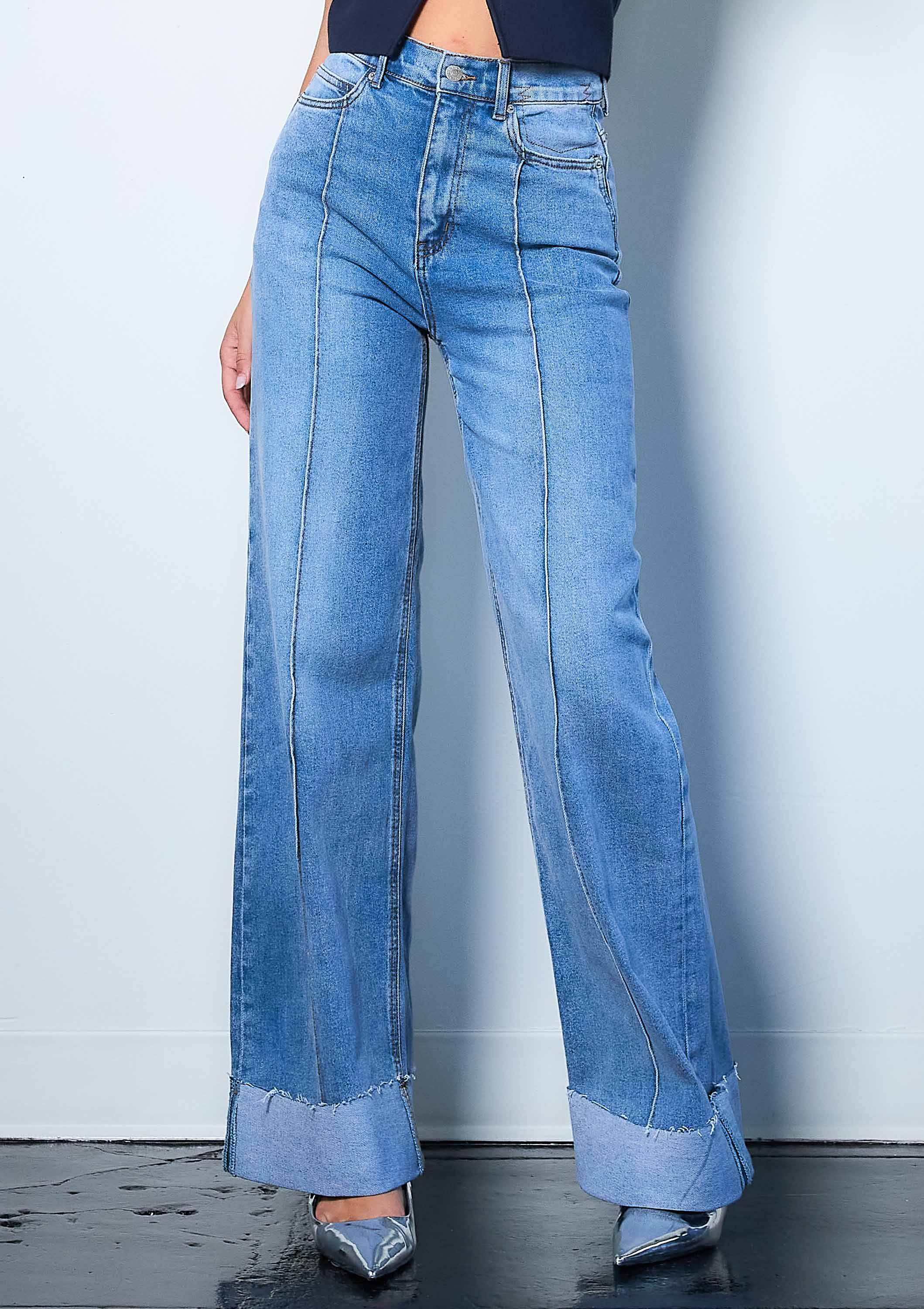 Medium Stone WIDE LEG - Rigid with Comfort Stretch for wholesale on Faire0