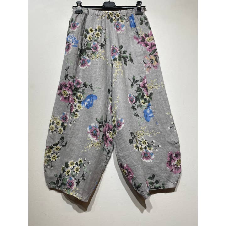 LINEN & COTTON HOUSE - Wholesale Pants - Women's - 75096 LINEN TROUSERS WITH POCKETS NEW PRINT