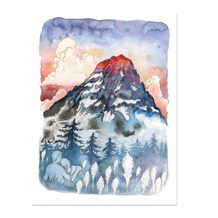 Glacier Sunset Art Print for wholesale by Claire Loon Baldwin Illustration