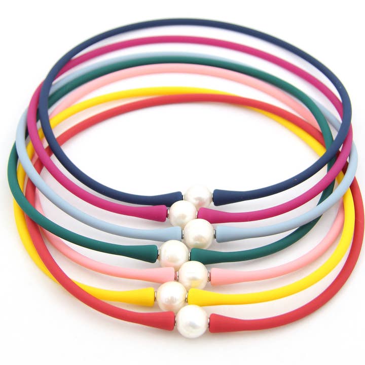 Woman Shops World - Wholesale Beaded/Pearl Necklace - Janis The Pearl Silicone + Pearl Necklaces, Waterproof