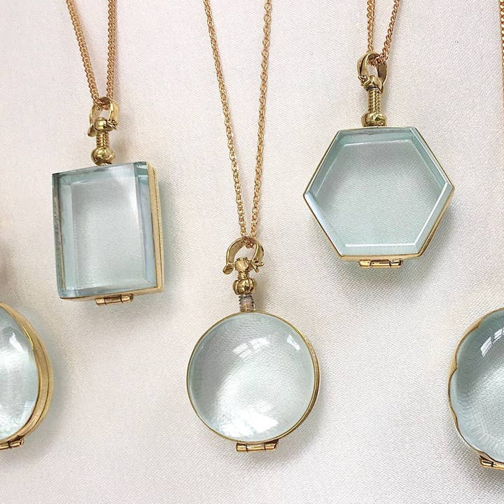 Medallones pequeños rellenables en oro vermeil de 18 quilates para venta al por mayor de Mon Bijoux