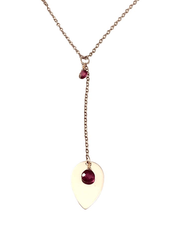 16" granaat en sterling Y ketting druppel ketting voor wholesale door GK Designs