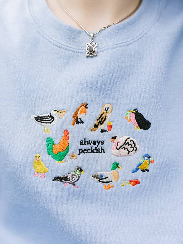 Limpet Store - Wholesale Sweatshirt - Women's - Always Peckish Embroidered Sweatshirt