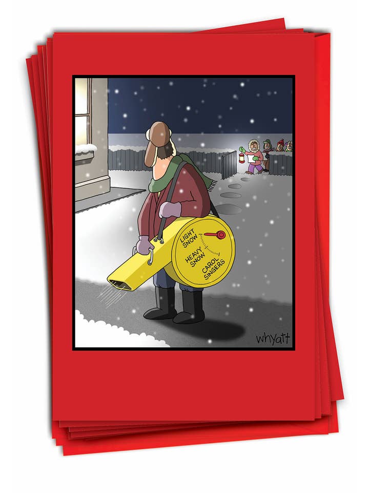 Caixa com 12 Cartões de Natal - Definições do Ventilador de Neve por atacado de NobleWorks