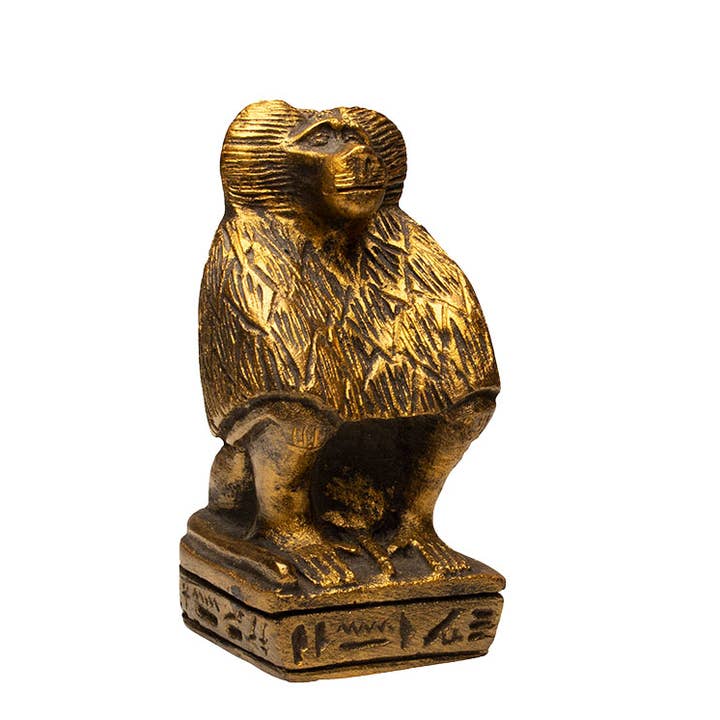 Discoveries, Inc. - Venta al por mayor Figura decorativa - Estatua de Babi Babuino - 4" - Bronce - Dios Egipcio0