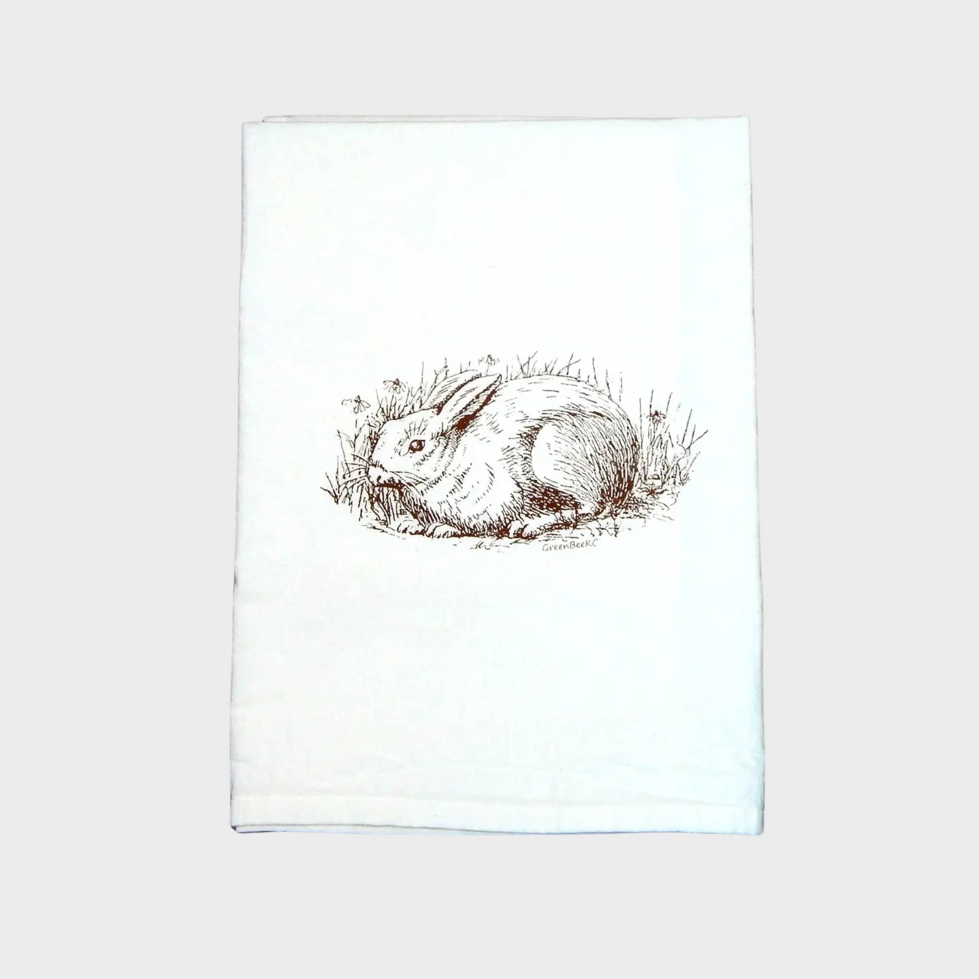 Green Bee Tea Towels - Wholesale Tea Towel - Bunny Rabbit Dish Towel | Tea Towels | Easter Kitchen Towels