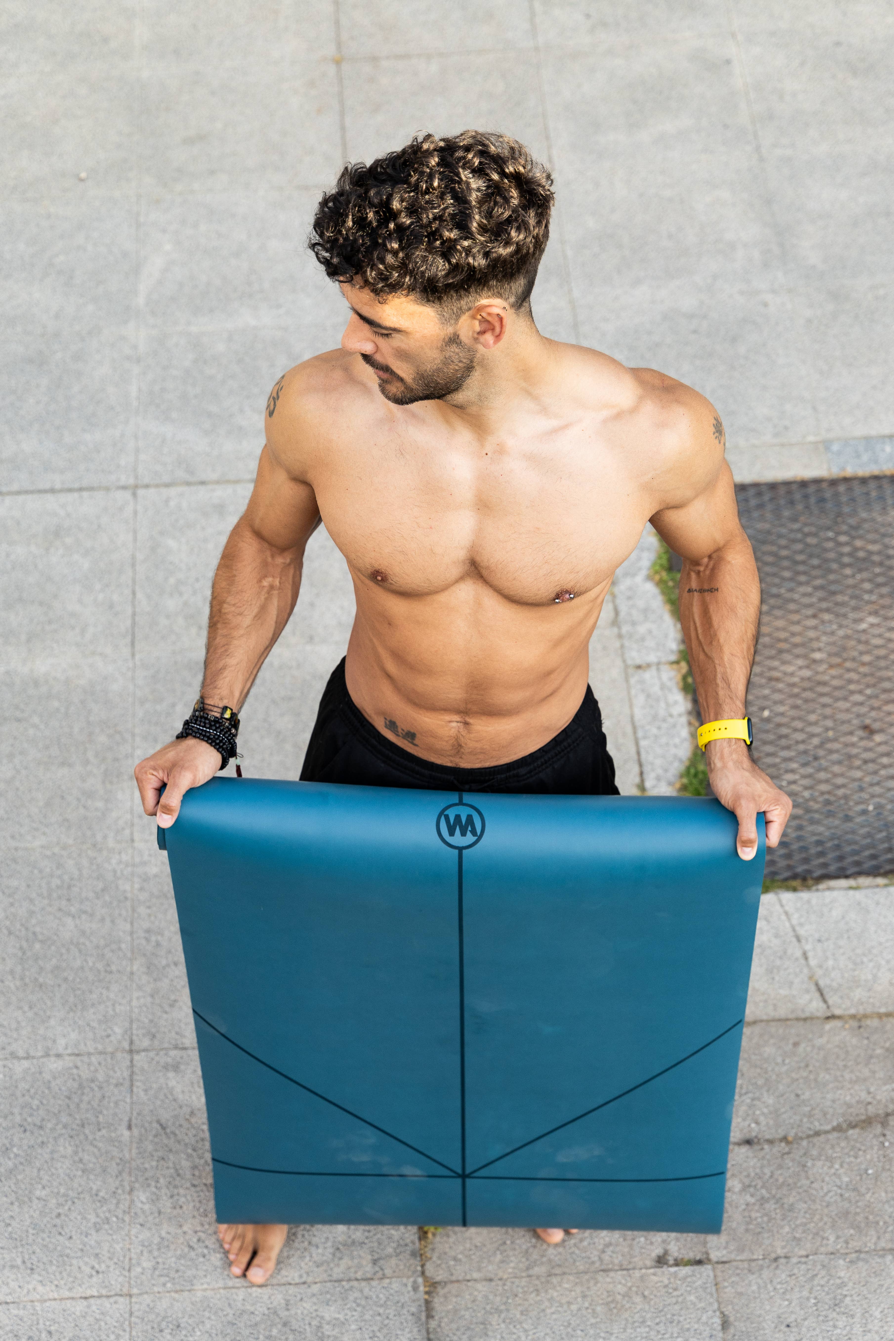 warrioraddict – wholesale Yoga mat – The Warrior Mat Blue- Men's Yoga Mat - Rubber - Sustainable 6