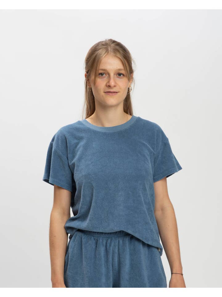 Matona - Wholesale T-Shirt - Women's - Terry T-Shirt / dusk blue