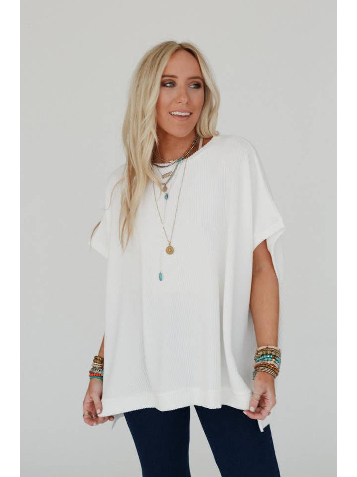 Three Bird Nest - Wholesale Knit Top - Women's - Moon Glow Texture Knit Top - Off White4