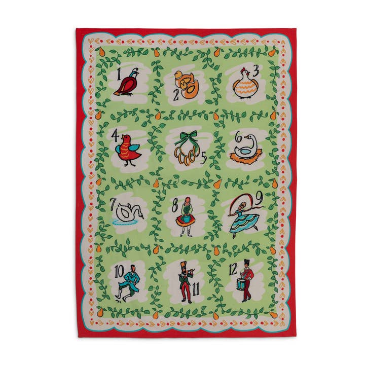 Park Hill Collection - Wholesale Christmas Decoration - Promo 12 Days of Christmas Dish Towel