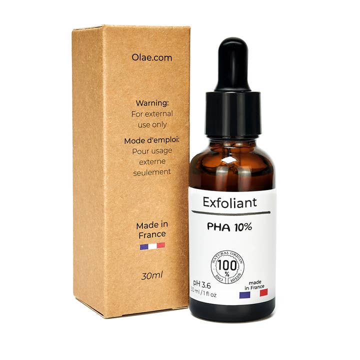Olae Made in France - Wholesale Facial Exfoliant/Scrub - PHA 10% face peel exfoliant (better than AHA) 100% natural