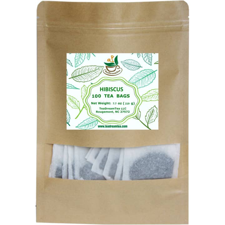 Hibiscus Tea Bags Caffeine Free Brew Hot or Iced for wholesale by TeaDreamTea