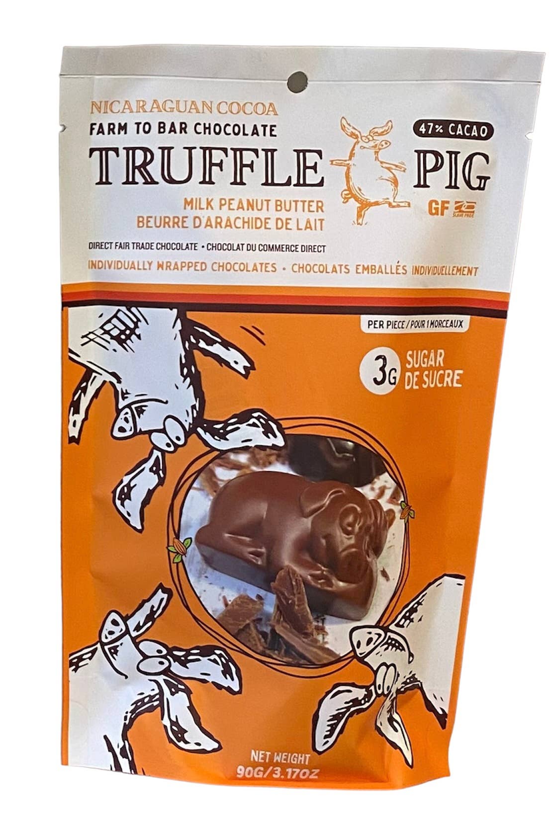 Truffle Pig – wholesale Chocolate-covered sweets – 47% CacaoMilk Chocolate with Peanut Butter Bag