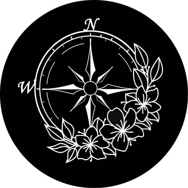 Dirty Acres – Engroshandel Dekorativ bilamulet – unisex – Flower Compass 2 sort reservedækdæksel
