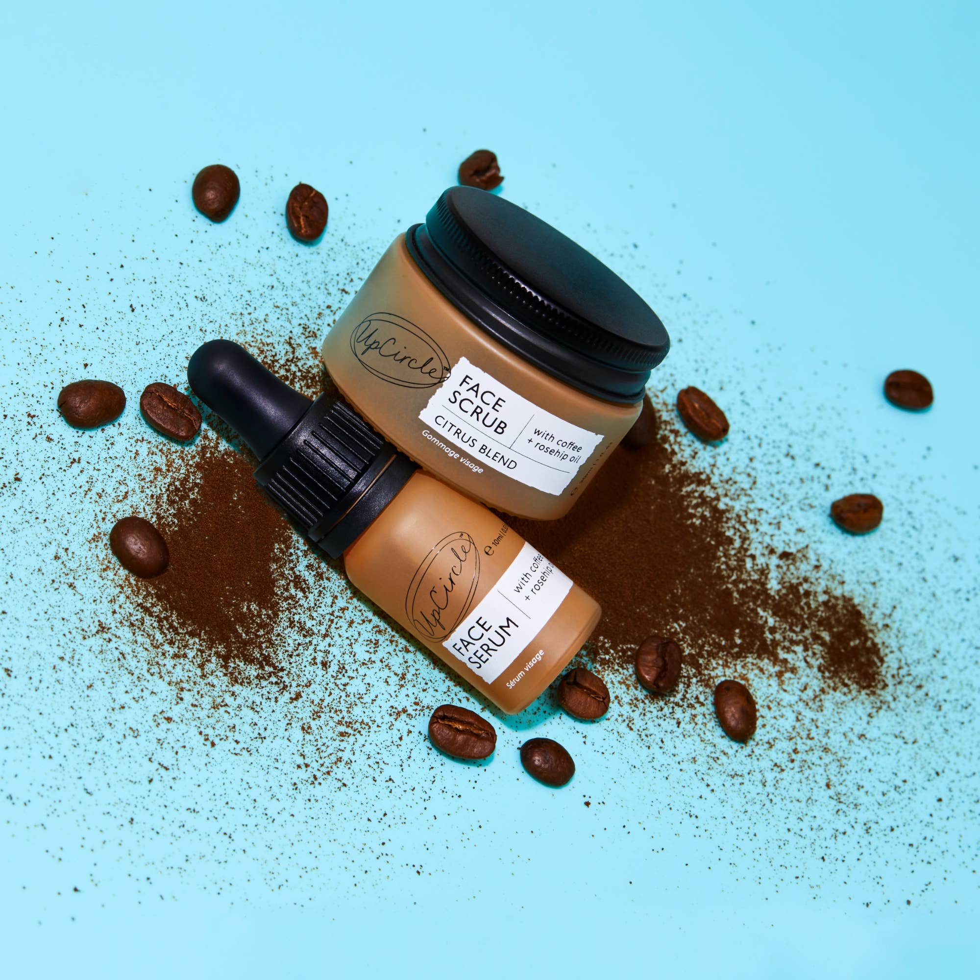 UpCircle Beauty Europe – Engroshandel Ansigtspeeling – Ansigtsscrub Citrus med Kaffe + Hybenolie - Strømpefyld Mini Størrelse2