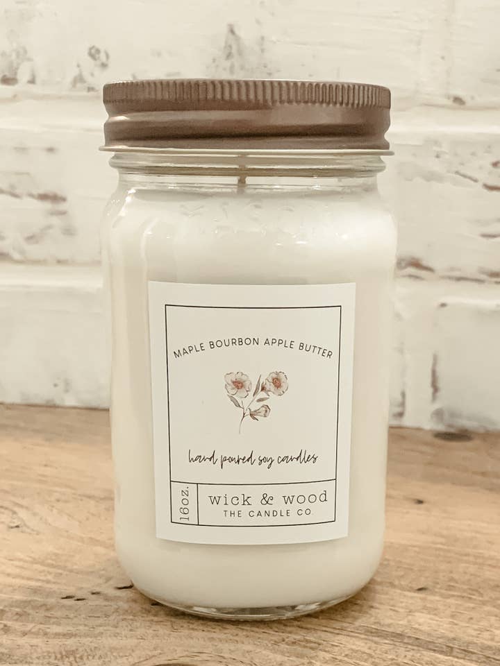 Maple Bourbon Apple Butter for wholesale by Wick & Wood The Candle Co