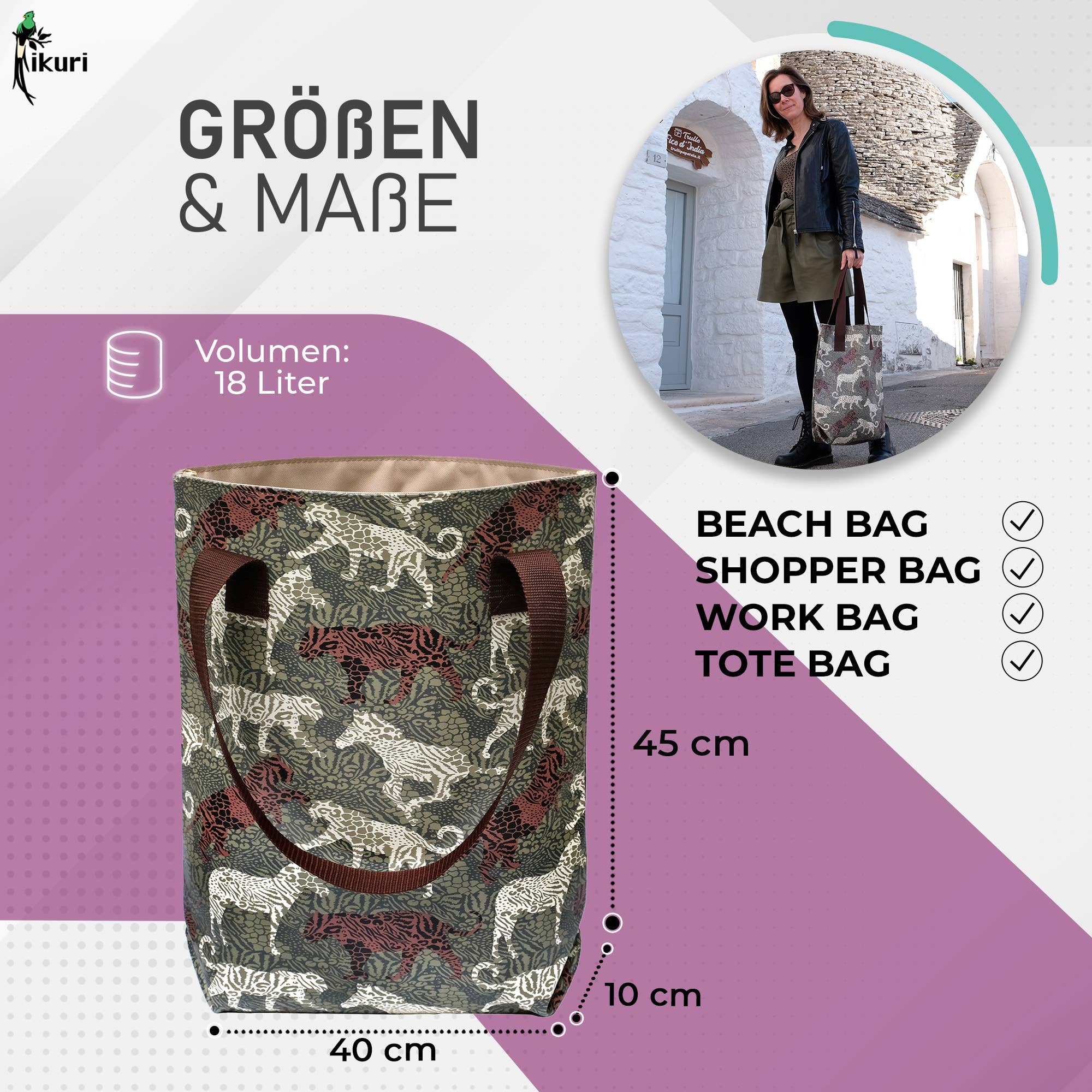 Ikuri - Wholesale Grocery/Shopping Bag - Shopper bag made of tarpaulin - Tote bag Animals3