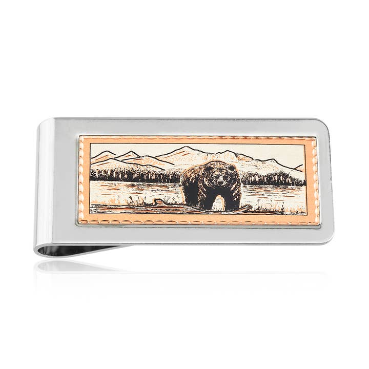 MC 21 Grizzly Bear Money Clips for wholesale by COPPER ARTS INC.