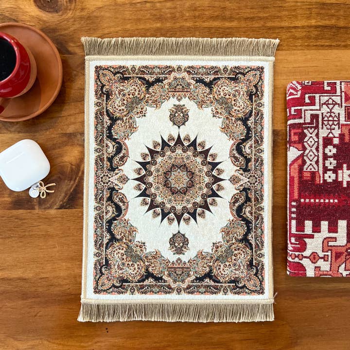 Umays Boho - Wholesale Area Rug - Cute Miniature Rug, Small Turkish Carpet Mousepad