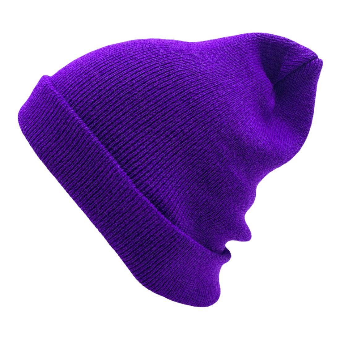 The Park Wholesale - Vente Bonnet – unisexe - Bonnets et bonnets de luge à revers en tricot doux, en vrac, multicolore, uni, blanc, vente en gros93