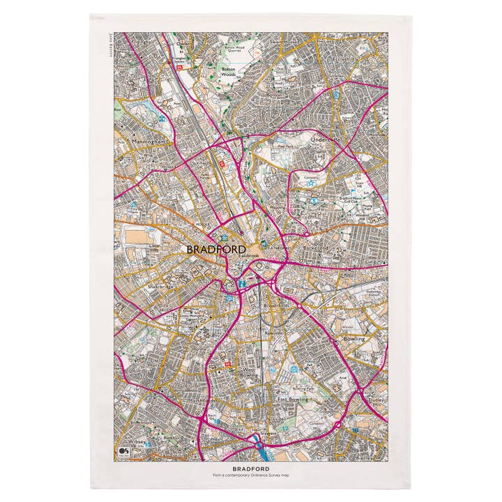 Torchon Bradford Map pour la vente par MAPWORKS - Jane Revitt