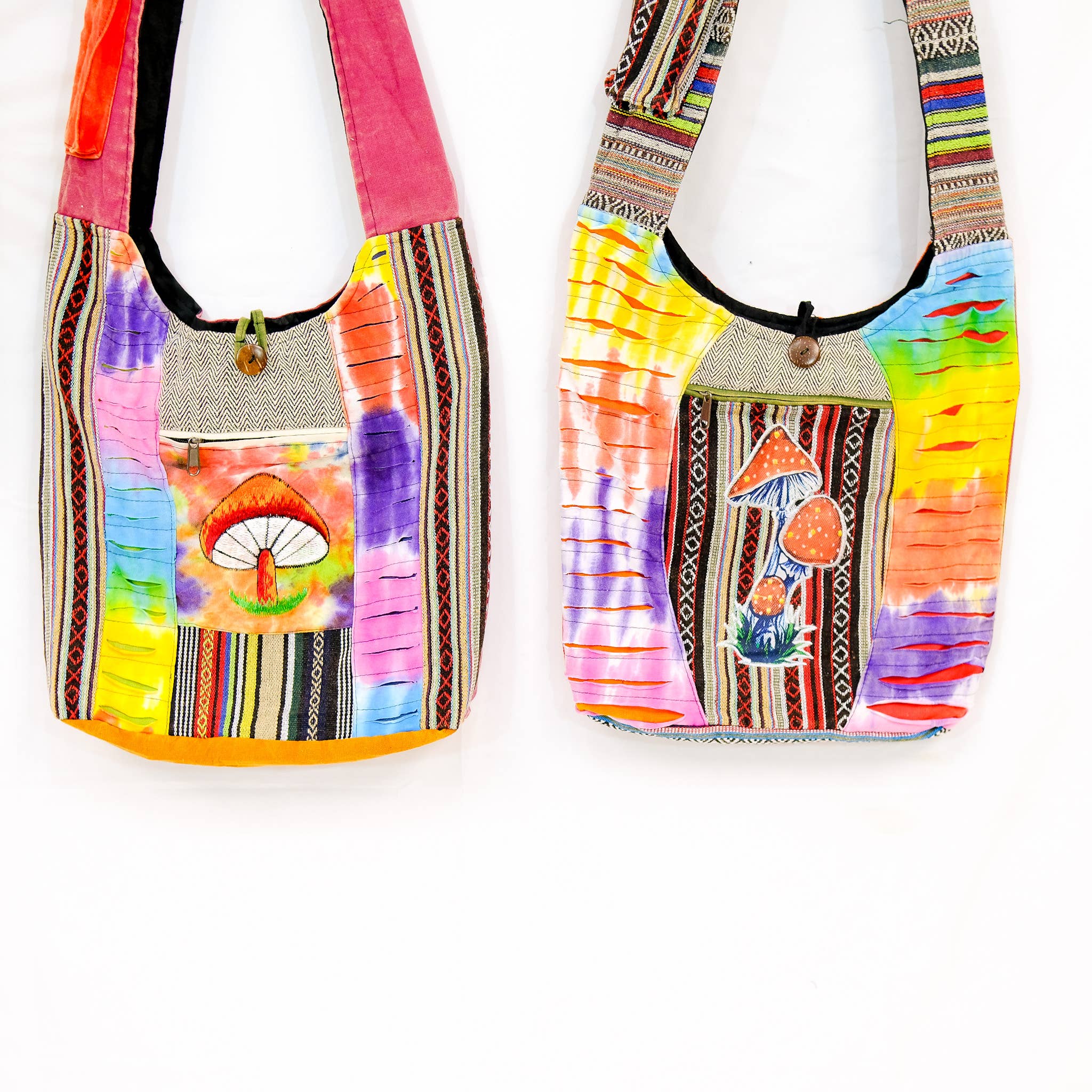 Karma Nepal Crafts - Wholesale Messenger Bag - Women's - Patchwork Mushroom Design Messenger Bag7