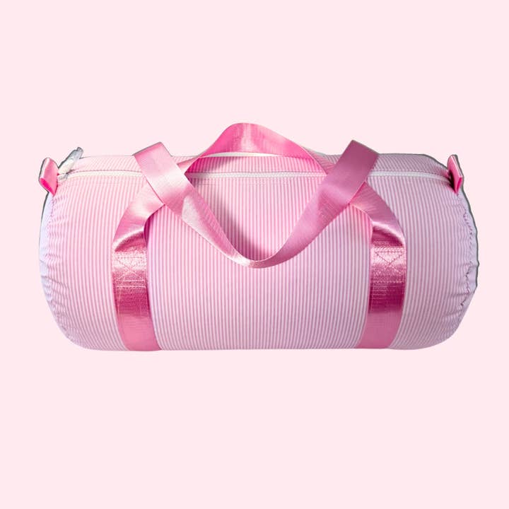 Bolsa de Deporte Mediana Rayas Preppy Rosa ~Brillante~ | Menta para venta al por mayor de Mint
