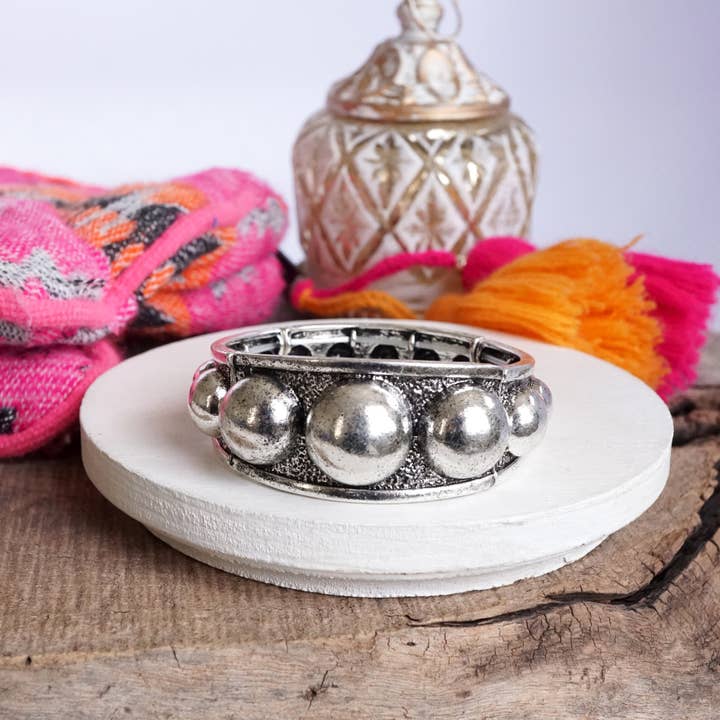 PennyLine inc - Wholesale Bangle Bracelet - Silver Dusk – Tapered Bubbles Western Bangle1