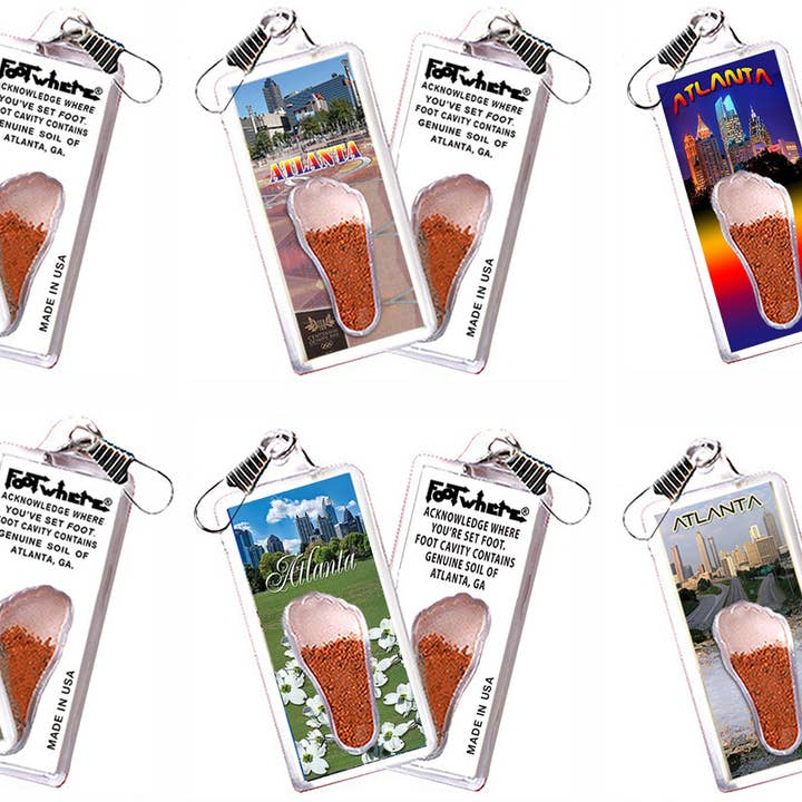 Atlanta FootWhere® Souvenir Zipper-Pull. 72 pieces/ 6 assorted styles. for wholesale by FootWhere- USA Group, Inc.