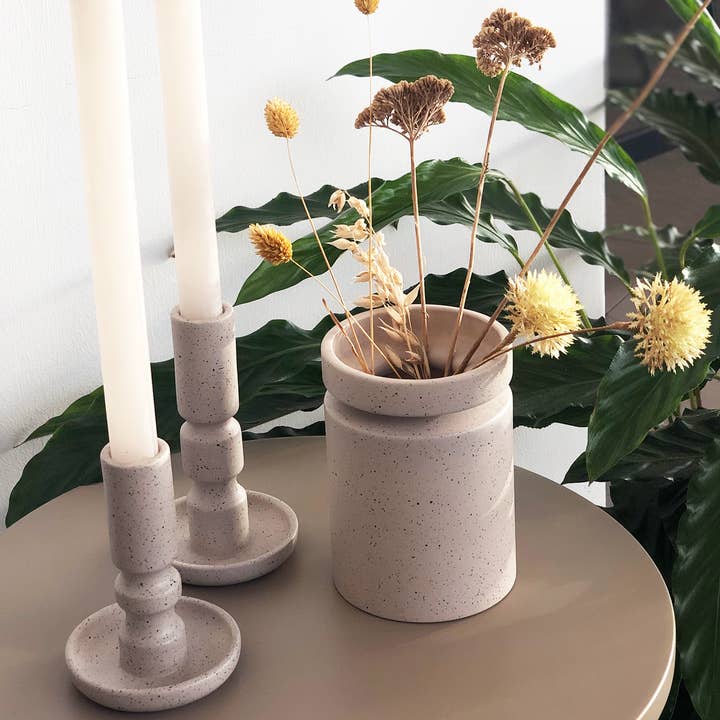 Lübech Living - Wholesale Candle Holder - Ania Taper Candle Holder, Light Brown Mist1