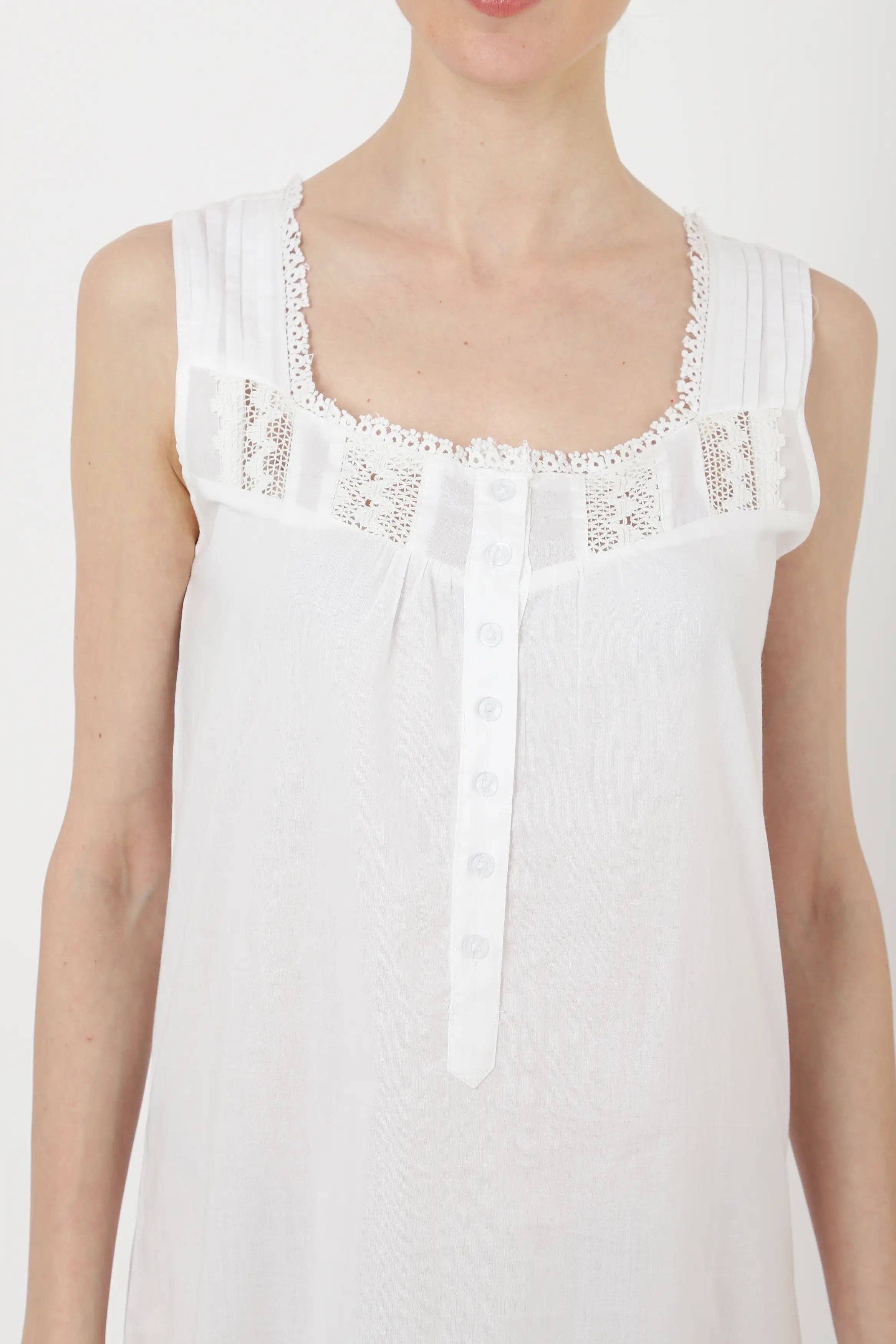 Muqeem & Brothers - Vente Nuisette – femme - Chemise de nuit longue vintage style victorien14