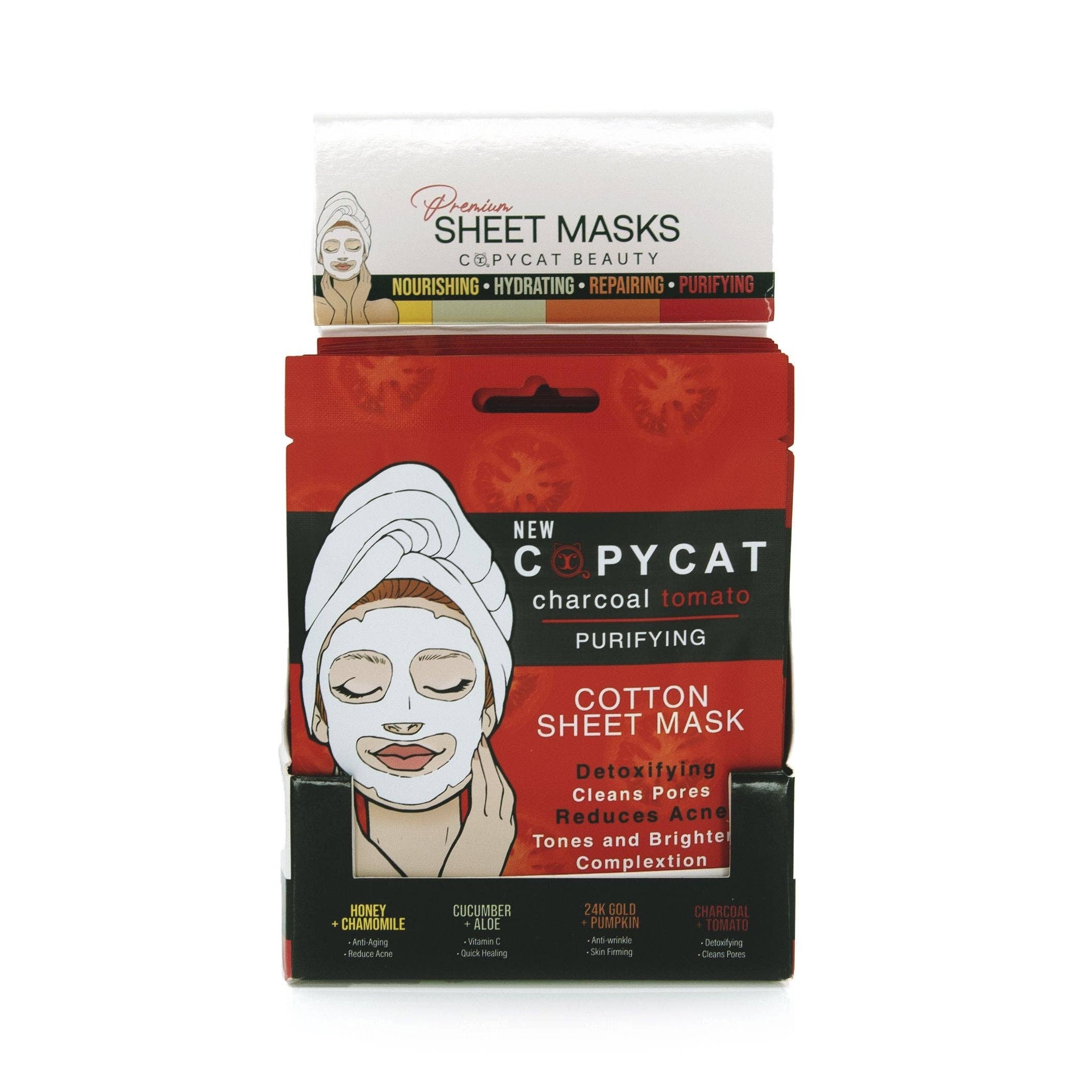 VIAI Beauty - Vente Masque pour le visage - CHARBON / PRÉSENTOIR TOMATE 24 PCS - FM1DISPLAY0