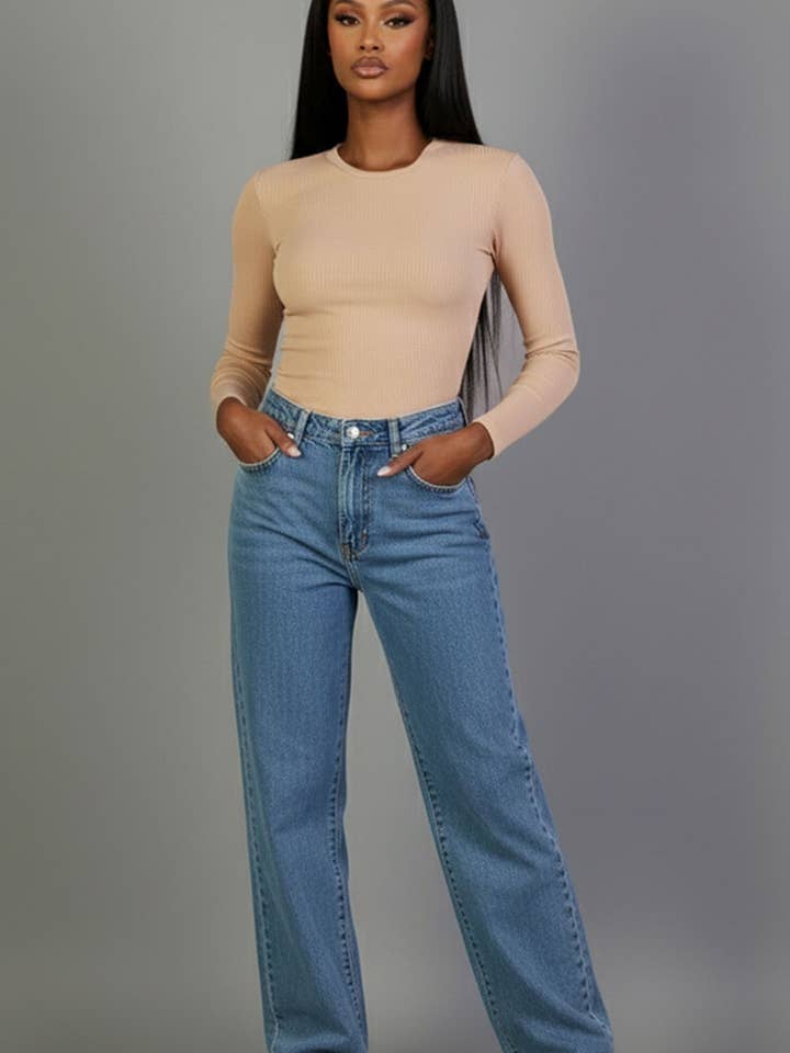 CAPELLA APPAREL - Wholesale Knit Top - Women's - Ribbed Round Neck Long Sleeve Top3