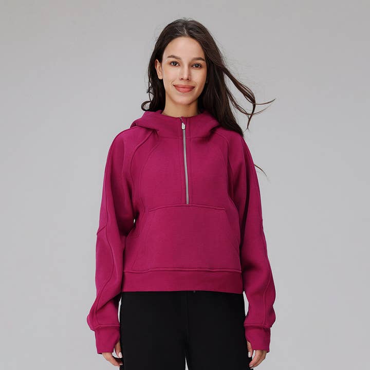Sodalemon - Wholesale Hoodie - Women's - Women Cropped Fleece Hooded Hoodie13